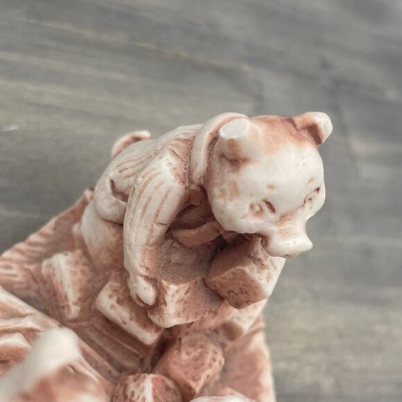 Vintage Georgia Marble Stone Figure The Three Little Pigs Limited Edition 1970s - Picture 6 of 9